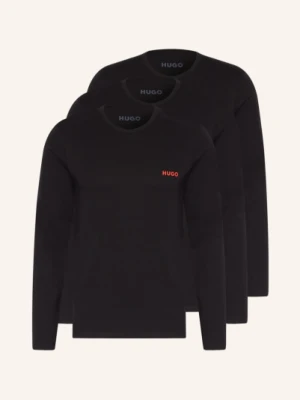 Hugo Koszulki Z Długim Rękawem, 3 Szt. schwarz