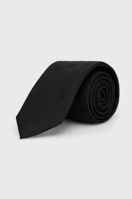 HUGO krawat jedwabny kolor czarny 50468199