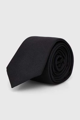 HUGO krawat jedwabny kolor czarny 50515589