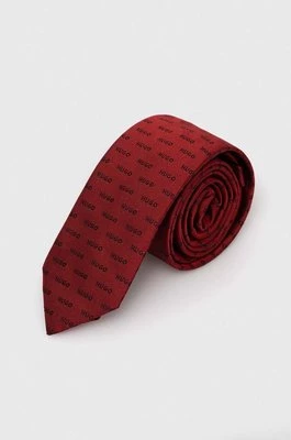 HUGO krawat jedwabny kolor czerwony 50494277