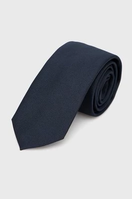 HUGO krawat jedwabny kolor granatowy 50468199
