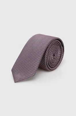 HUGO krawat jedwabny kolor różowy 50509054