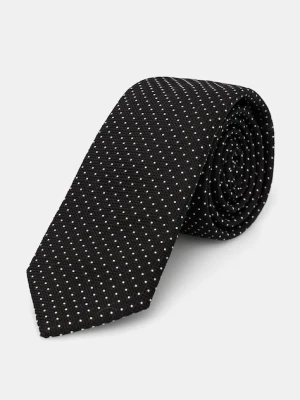 HUGO krawat z dodatkiem jedwabiu kolor czarny 50520645