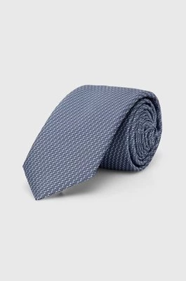 HUGO krawat z domieszką jedwabiu kolor niebieski 50520630