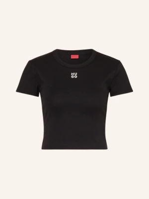Hugo Krótka Koszulka Delanor schwarz