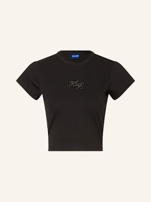 Hugo Krótka Koszulka Dome Z Ozdobnymi Kamykami schwarz