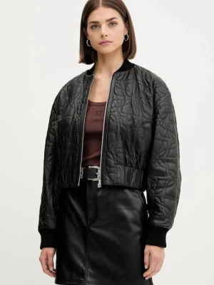 HUGO kurtka bomber skórzana Lesana