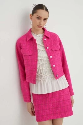 HUGO kurtka damska kolor różowy przejściowa oversize 50508646