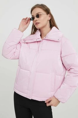 HUGO kurtka damska kolor różowy zimowa
