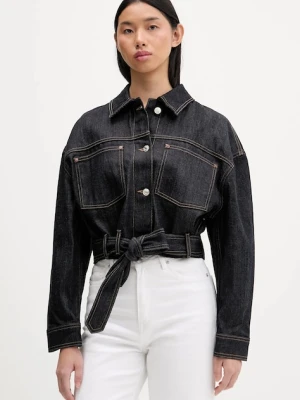 HUGO kurtka jeansowa kolor granatowy przejściowa 50558837