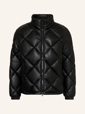 Hugo Kurtka Pikowana Borin Z Imitacji Skóry schwarz