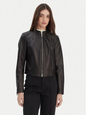 HUGO Kurtka skórzana Lasari 50555743 Czarny Regular Fit