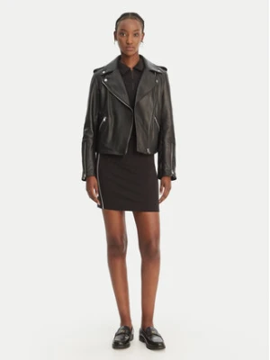 HUGO Kurtka skórzana Lujana 50551255 Czarny Regular Fit