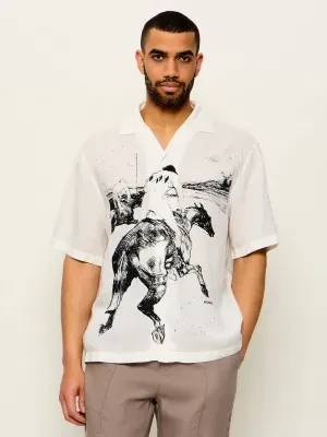 HUGO Lniana koszula Espino | Oversize fit