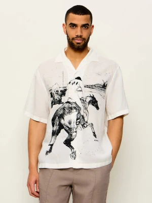 HUGO Lniana koszula Espino | Oversize fit