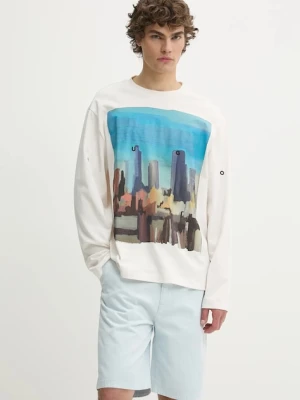 HUGO longsleeve bawełniany kolor biały z nadrukiem 50539003
