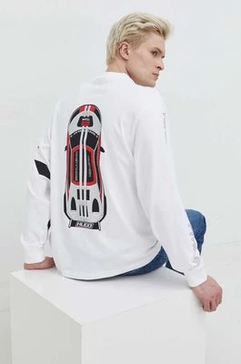 HUGO longsleeve bawełniany kolor biały z nadrukiem 50511045