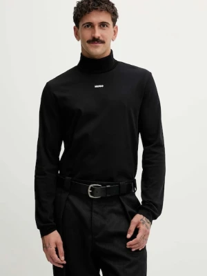 HUGO longsleeve bawełniany kolor czarny gładki 50547372