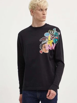 HUGO longsleeve bawełniany kolor czarny z nadrukiem 50517639