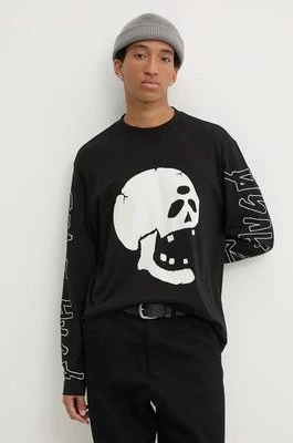 HUGO longsleeve bawełniany kolor czarny z nadrukiem 50527799