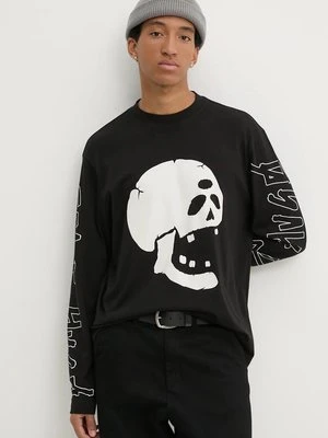 HUGO longsleeve bawełniany kolor czarny z nadrukiem 50527799