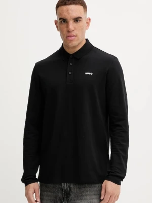 HUGO longsleeve bawełniany kolor czarny z nadrukiem 50547358