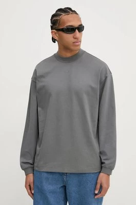 HUGO longsleeve bawełniany kolor szary gładki 50511029