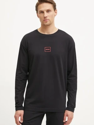 HUGO longsleeve lounge Laze Longsleeve kolor czarny z nadrukiem 50525229