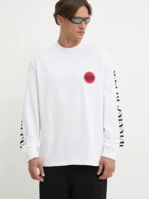 HUGO longsleeve męski kolor biały z nadrukiem 50531250