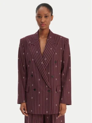 HUGO Marynarka Antegi 50554428 Bordowy Relaxed Fit