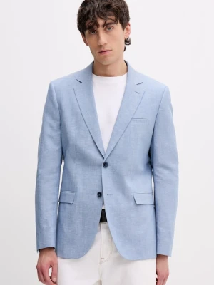 HUGO marynarka jednorzędowa męska z dodatkiem lnu Arti253X