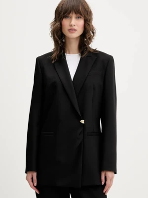 HUGO marynarka kolor czarny dwurzędowa gładka 50547195