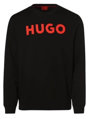 HUGO Męska bluza nierozpinana Mężczyźni Materiał dresowy czarny nadruk,