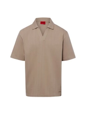 HUGO Męska koszulka polo - Dalibo Mężczyźni Bawełna (100%) brązowy wypukły wzór tkaniny,