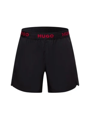 HUGO Męskie kąpielówki - TAP Mężczyźni Sztuczne włókno czarny|czerwony jednolity,