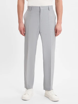 HUGO Mężczyźni - Spodnie garniturowe - Teagan Mężczyźni Modern Fit szary jednolity,