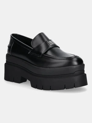 HUGO mokasyny Kris damskie kolor czarny na platformie 50548194