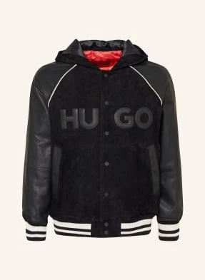 Hugo Overjacket Loder Ze Skóry schwarz