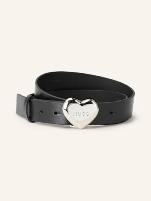 Hugo Pasek Skórzany Serce schwarz