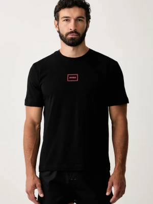 HUGO piżama dwuczęściowa męska z bawełną SOREN SHORT SET czarny