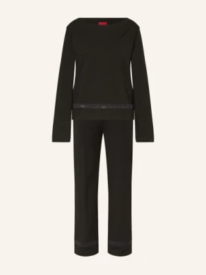 Hugo Piżama Mesh Logo schwarz