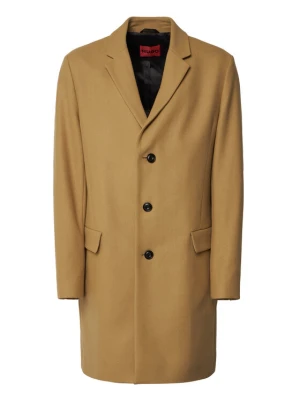 HUGO Płaszcz wełniany 50569210 Beżowy Slim Fit