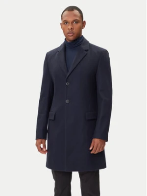 HUGO Płaszcz wełniany Migor2541 50546528 Granatowy Slim Fit