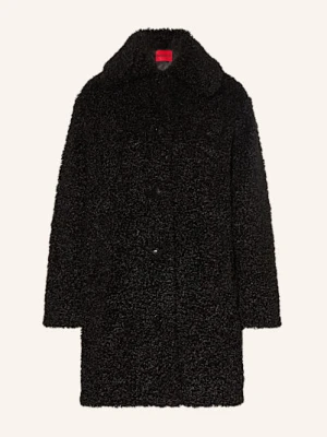 Hugo Płaszcz Z Pluszowego Materiału Mimina-1 schwarz