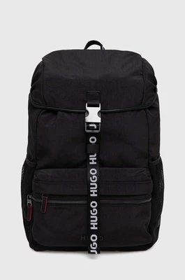HUGO plecak męski kolor czarny duży z nadrukiem 50523648