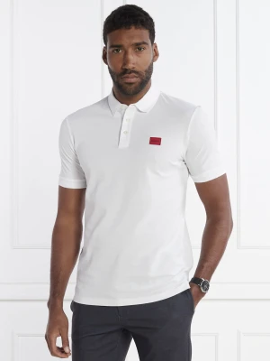 HUGO Polo Dereso232 | Slim Fit | pique biały