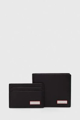 HUGO portfel i etui na karty skórzane kolor czarny 50516995