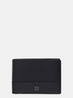 HUGO portfel skórzany męski kolor czarny 50548763