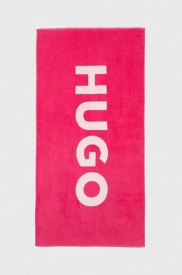 HUGO ręcznik bawełniany kolor różowy 50492415
