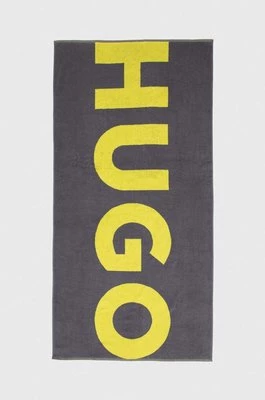 HUGO ręcznik bawełniany kolor szary 50491853